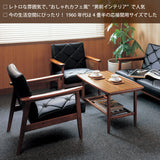 カリモク ソファ 1人掛け WS1120BW 合成皮革 コンパクト 木肘 肘掛椅子 レトロ ブラック 分解組立式 安心 国産 karimoku