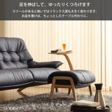 カリモク 本革張スツール ZU4906 幅65cm オットマン おすすめ レザー オーク材 天然木 レトロ モダン 国産 karimoku