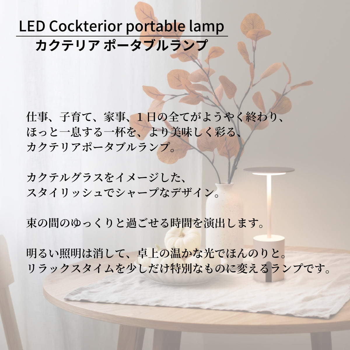 カクテリア ポータブルランプ portable lamp LA5408 LED テーブル