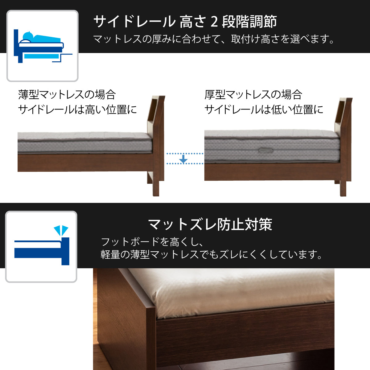 カリモク製ベッド　ウッドベース　セミダブル カリモク ウォールナット SDベッドフレーム NW11M6XR-E セミダブル 桐